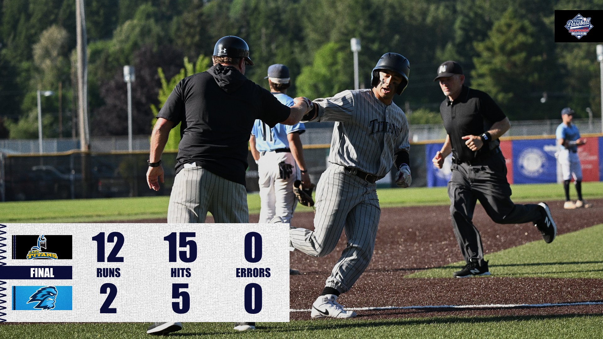 Donivan, Tyner Combine for 9 RBI to Lead Lane Past Spokane 12-2 in Game 3